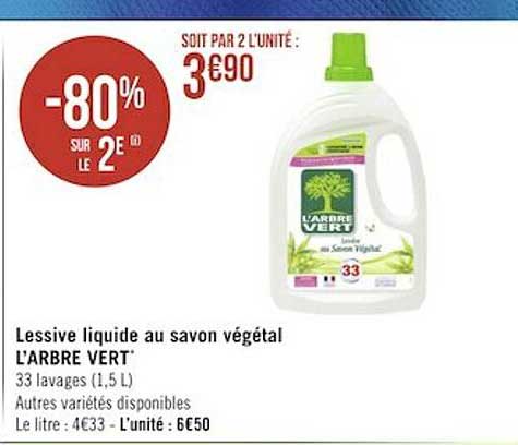 lessive liquide au savon végétal l'arbre vert