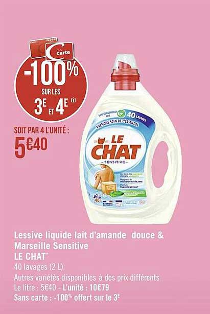 lessive liquide lait d'amande douce & marseille sensitive
