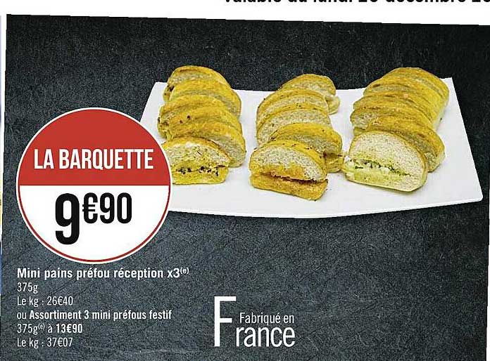 mini pains préfou réception x3 ou assortiment 3 mini préfous festif