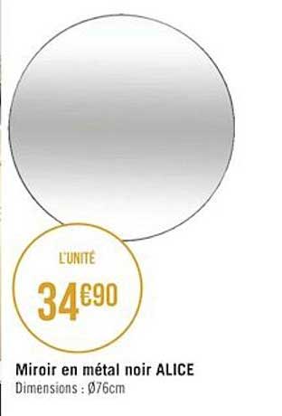 Miroir En Métal Noir Alice