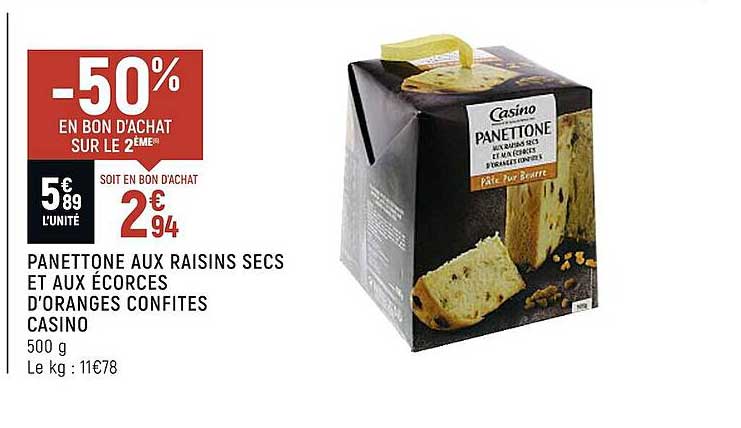 panettone aux raisins secs et aux écorces d'oranges confites casino