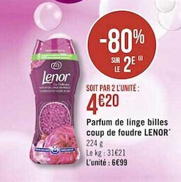 parfum de linge billes coup de foudre lenor