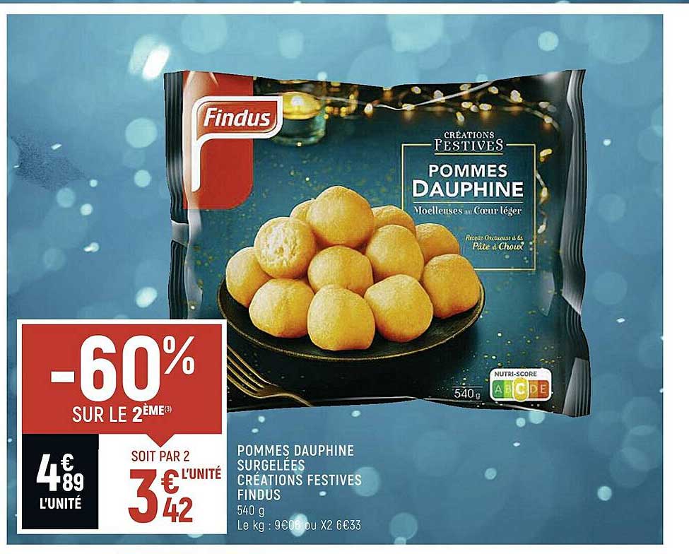 pommes dauphine surgelées créations festives findus