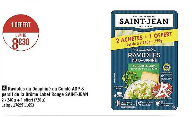 ravioles du dauphiné au comté aop & persil de la drôme label rouge saint-jean