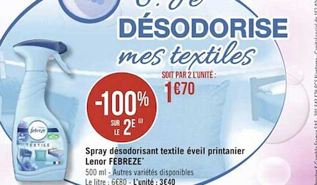 Spray Désodorisant Textile éveil Printanier Lenor Febreze