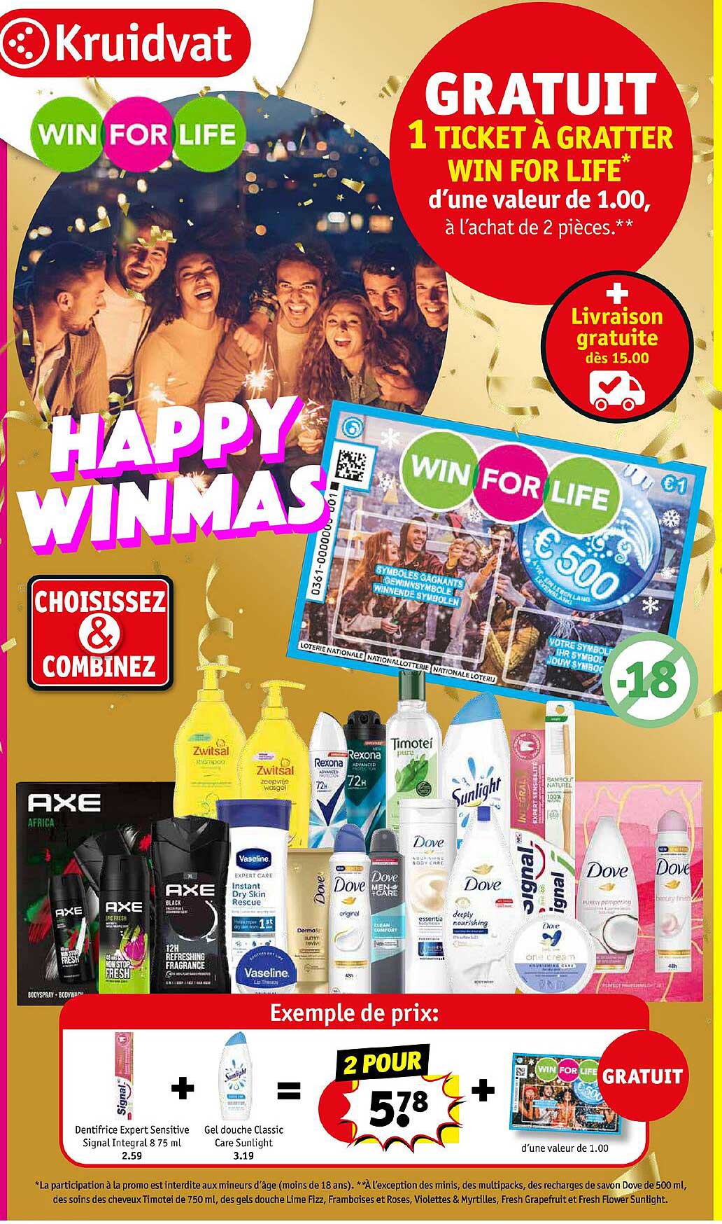 1 ticket à gratter win for life