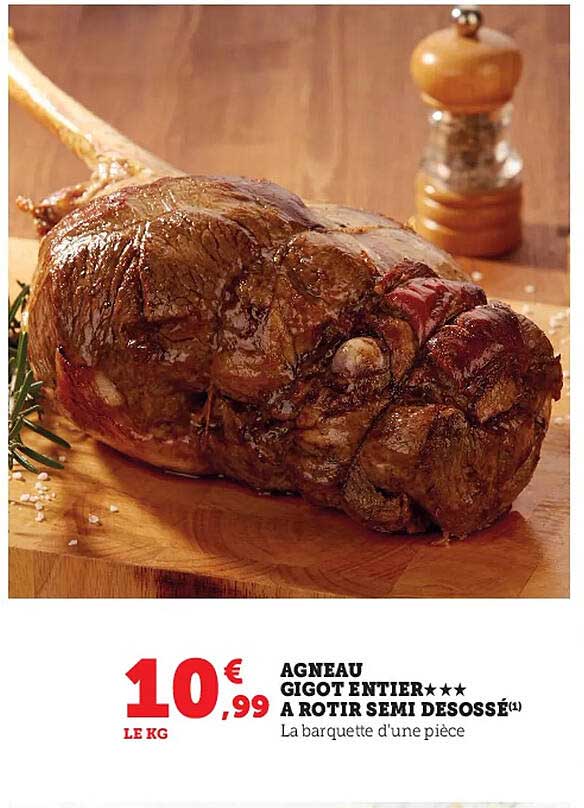 agneau gigot entier*** à rôtir semi désossé