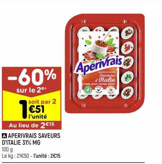 apérivrais saveurs d'italie 31% mg
