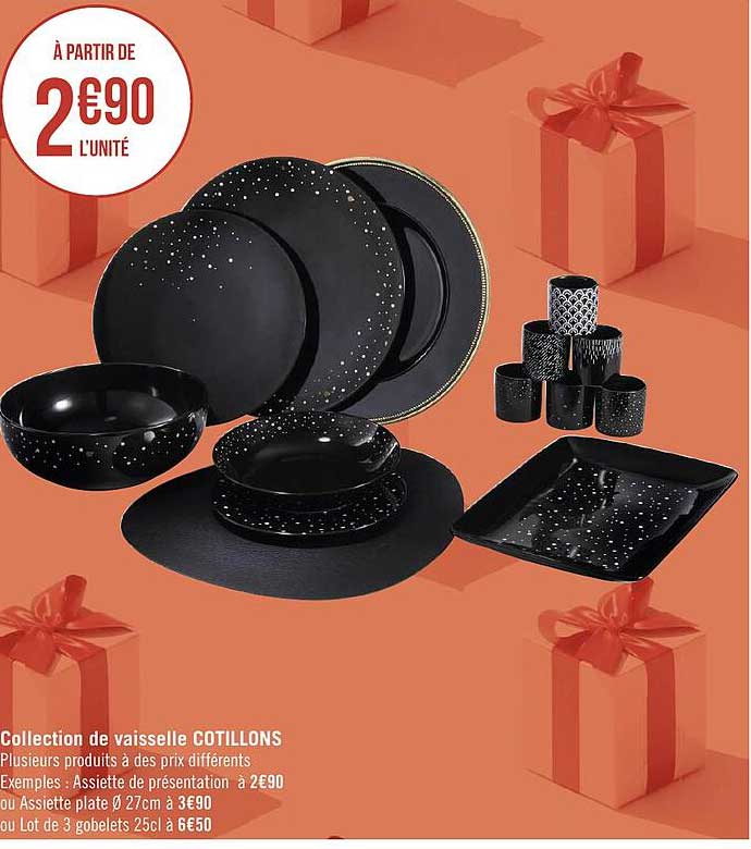 collection de vaisselle cotillons