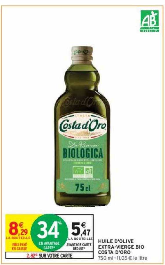Huile D'olive Extra-vierge Bio Costa D'oro