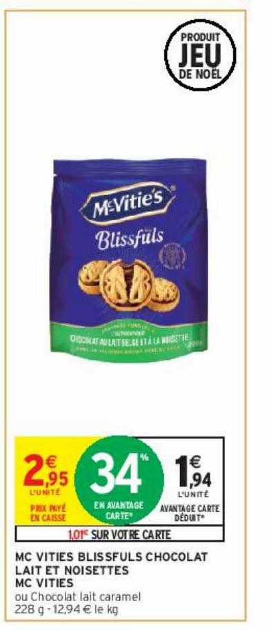mc vities blissfuls chocolat lait et noisettes mc vities