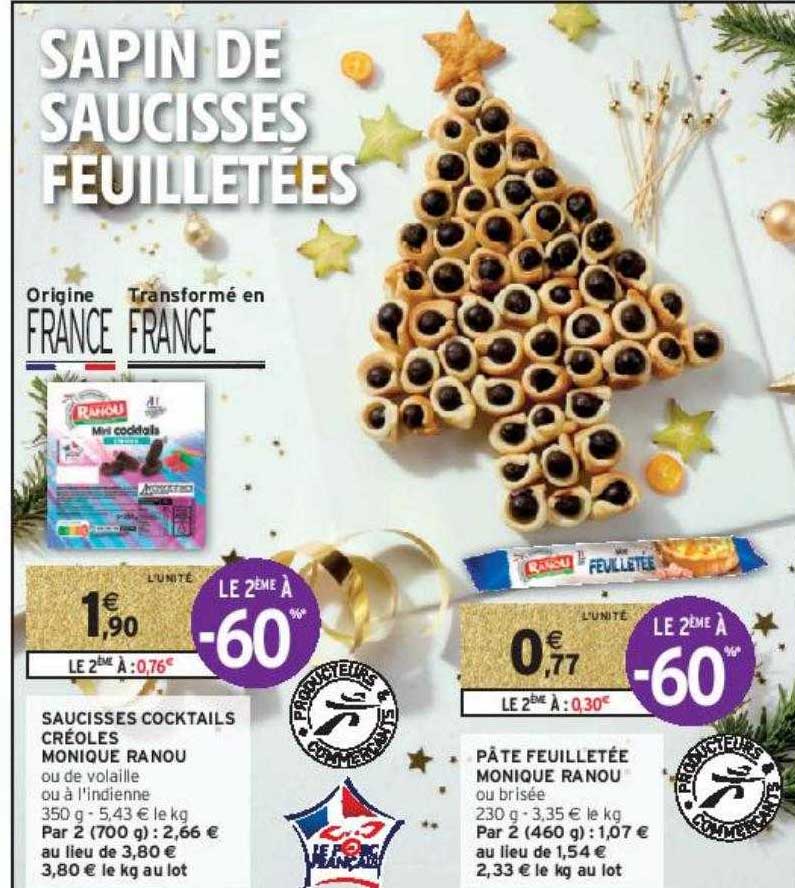 saucisses cocktails créoles monique ranou, pâte feuilletée monique ranou