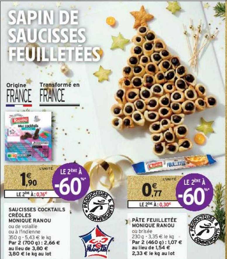 saucisses cocktails créoles monique ranou, pâte feuilletée monique ranou