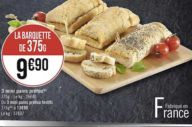 3 mini pains préfou ou 3 mini pains préfou festifs