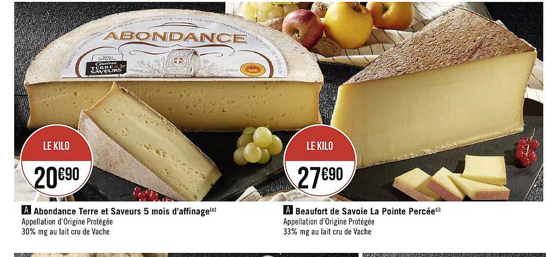 abondance terre et saveurs 5 mois d'affinage beaufort de savoie la pointe percée