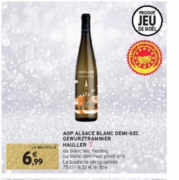Aop Alsace Blanc Demi-sec Gewurztraminer Hauller