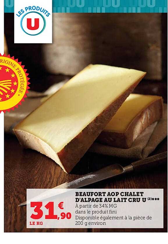 beaufort aop chalet d'alpage au lait cru u