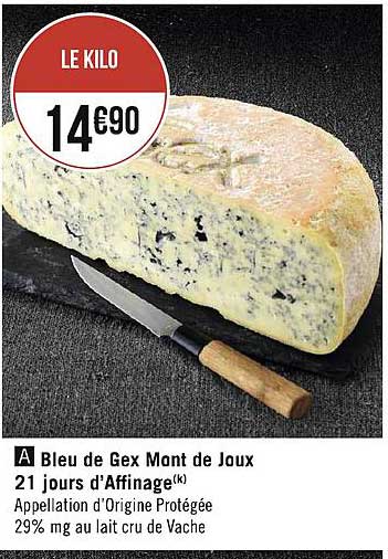 bleu de gex mont de joux 21 jours d'affinage