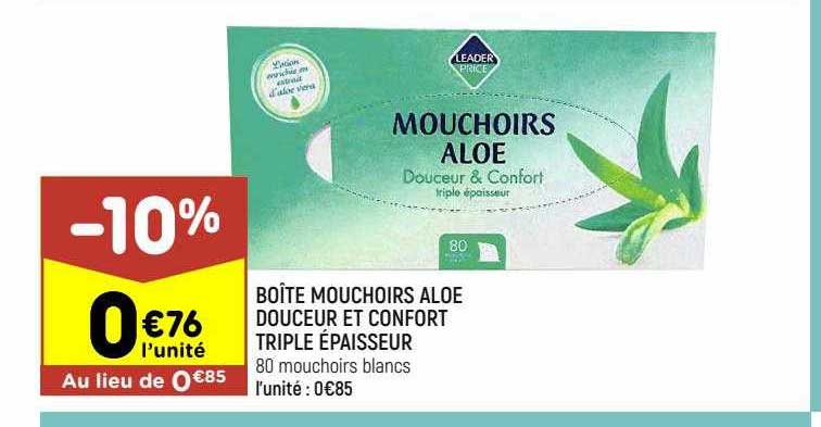 Boîte Mouchoirs Aloe Douceur Et Confort Triple épaisseur