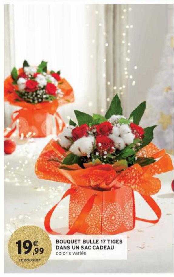 bouquet bulle 17 tiges dans un sac cadeau