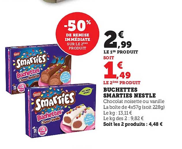 Bûchettes Smarties Nestlé