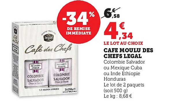 café moulu des chefs légal
