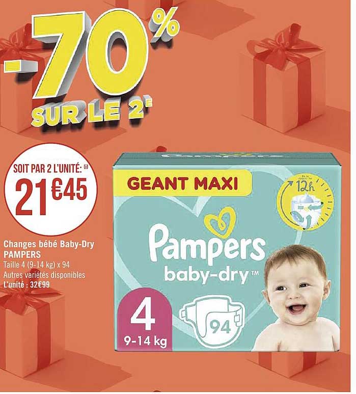 changes bébé baby-dry pampers