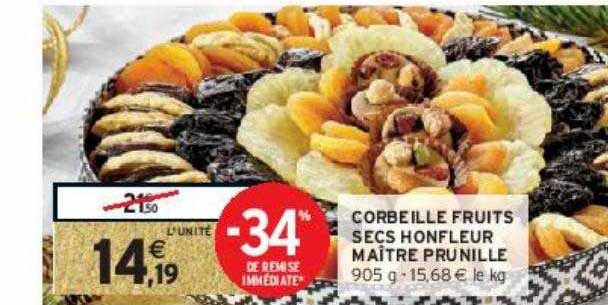 corbeille fruits secs honfleur maître prunille