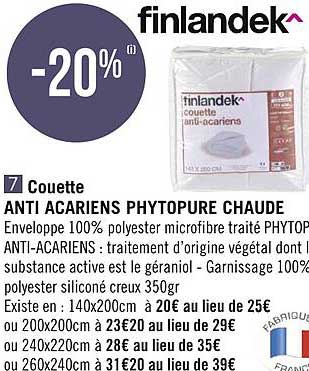 couette anti acariens phytopure chaude finlandek