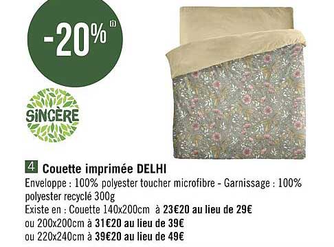 couette imprimée delhi sincère
