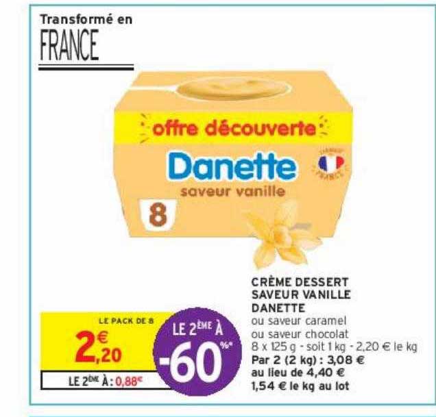 Crème Dessert Saveur Vanille Danette