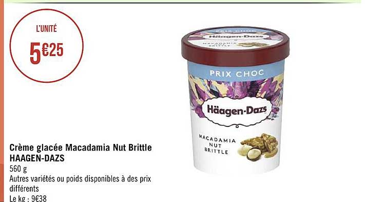 crème glacée macadamia nut brittle haagen-dazs