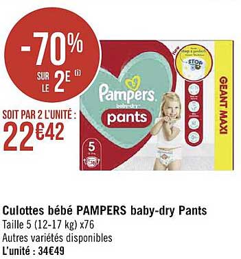 culottes bébé pampers baby-dry pants