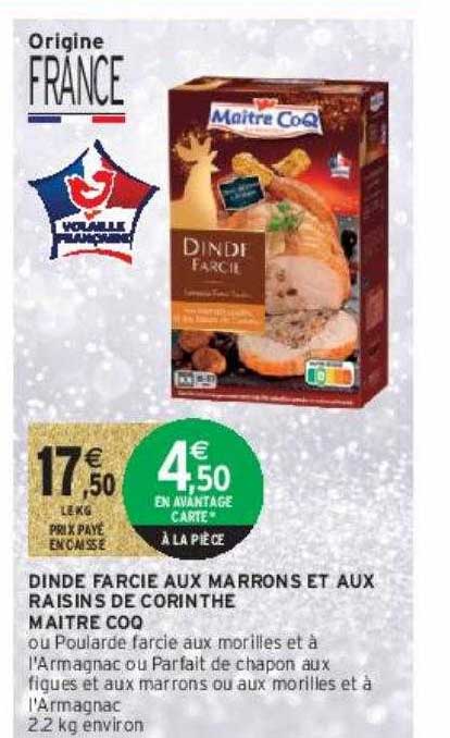 dinde farcie aux marrons et aux raisins de corinthe maître coq