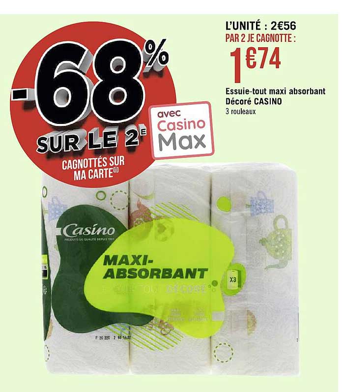 essuie-tout maxi absorbant décoré casino