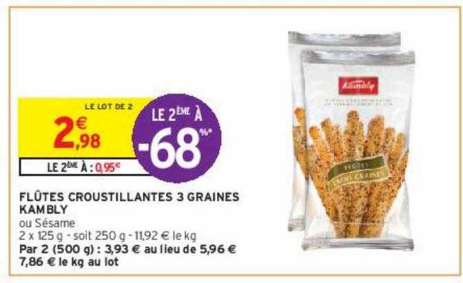 Flûtes Croustillantes 3 Graines Kambly