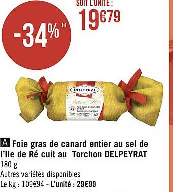 foie gras de canard entier au sel de l'île de ré cuit au torchon delpeyrat