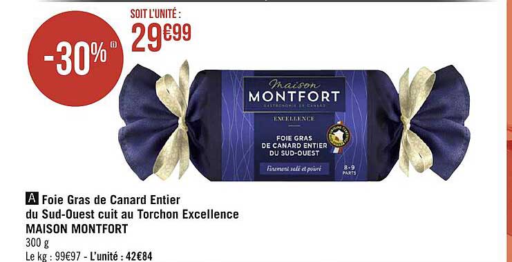 foie gras de canard entier du sud-ouest cuit au torchon excellence maison montfort