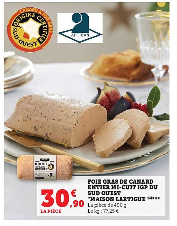 foie gras de canard entier mi-cuit igp du sud ouest "maison Lartigue"