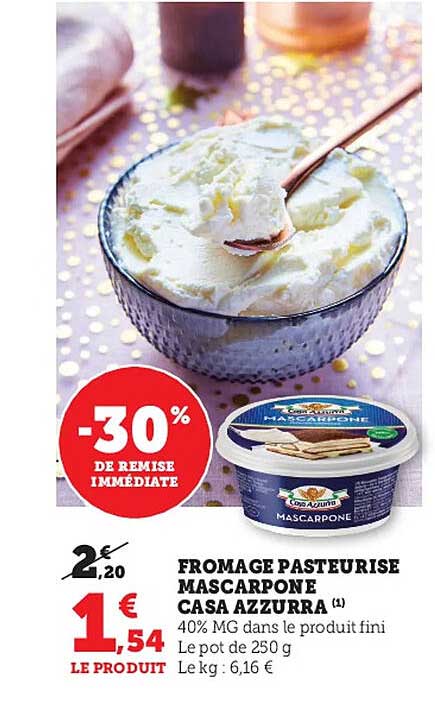 fromage pasteurisé mascarpone casa azzurra