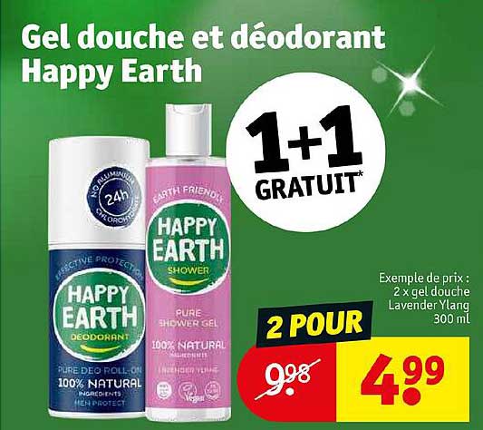 gel douche et déodorant happy earth
