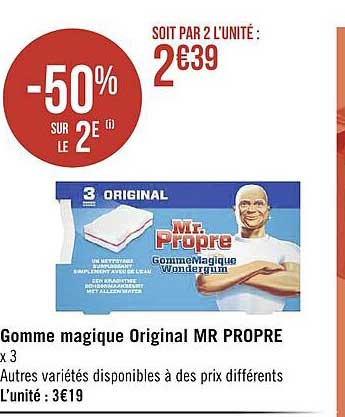 gomme magique original mr propre