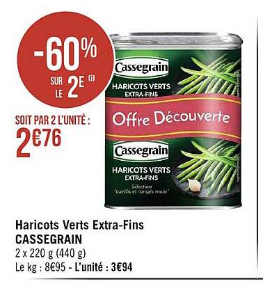haricots verts extra-fins cassegrain