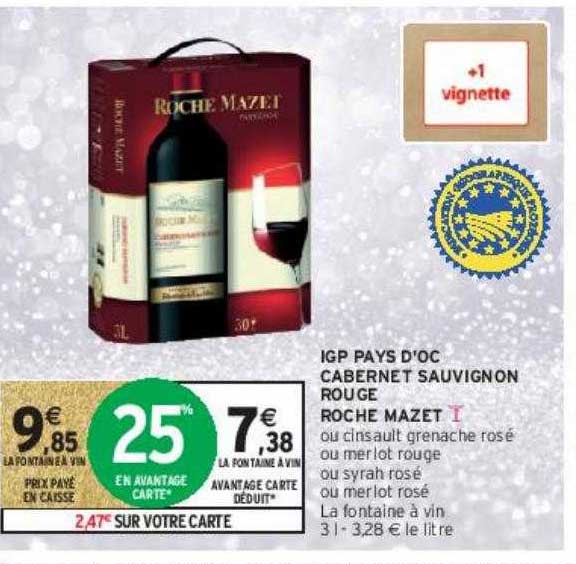 igp pays d'oc cabernet sauvignon rouge roche mazet
