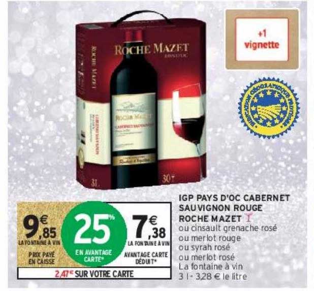 igp pays d'oc cabernet sauvignon rouge roche mazet