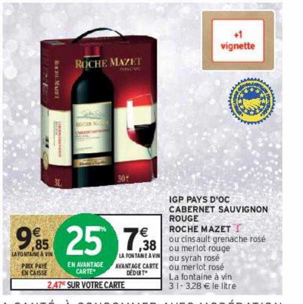 igp pays d'oc cabernet sauvignon rouge roche mazet