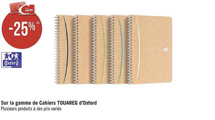 la gamme de cahiers touareg d'oxford