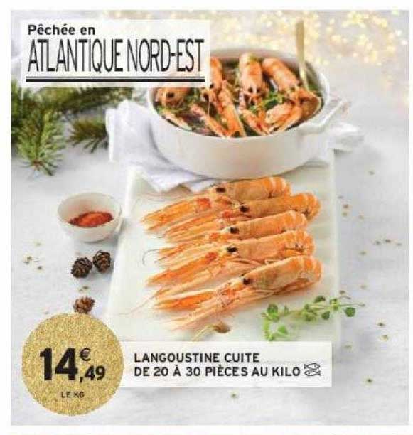 langoustine cuite de 20 à 30 pièces au kilo