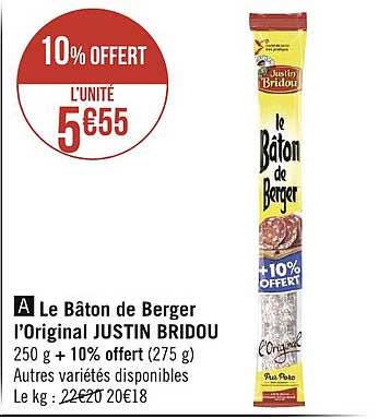 Le Bâton De Berger L'original Justin Bridou