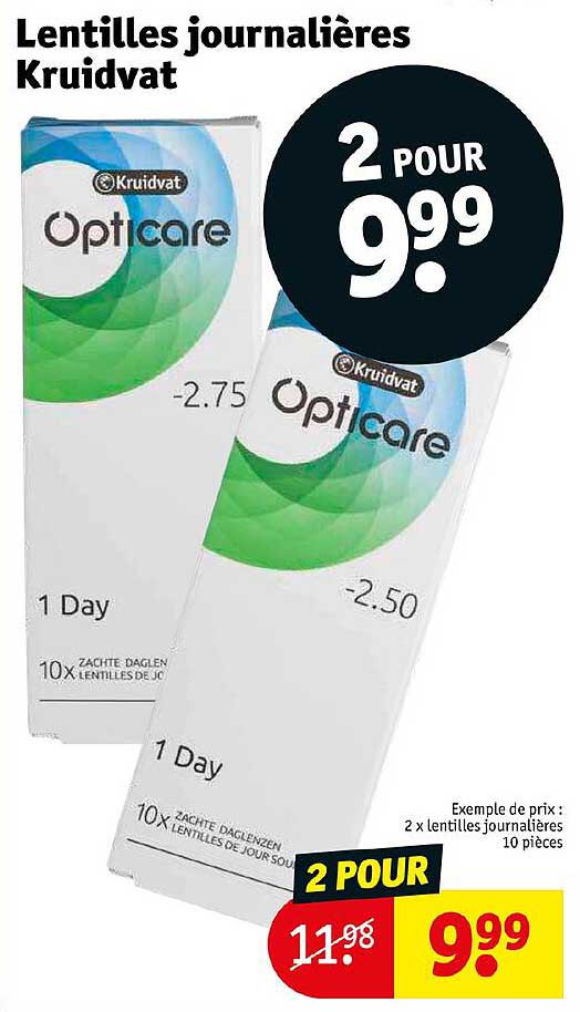 lentilles journalières kruidvat